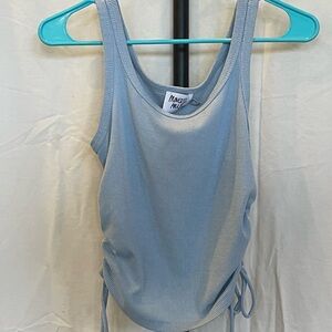 Princess Polly Light Blue Ribbed Tank Top